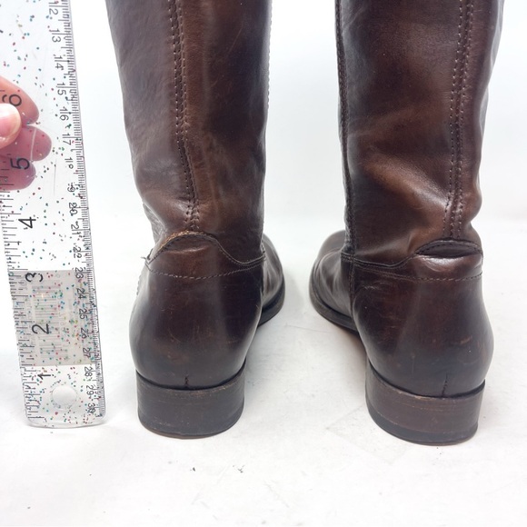 FRYE WOMEN'S MELISSA BUTTON RIDING BOOTS - ROUND TOE brown size 6.5 - Picture 9 of 12